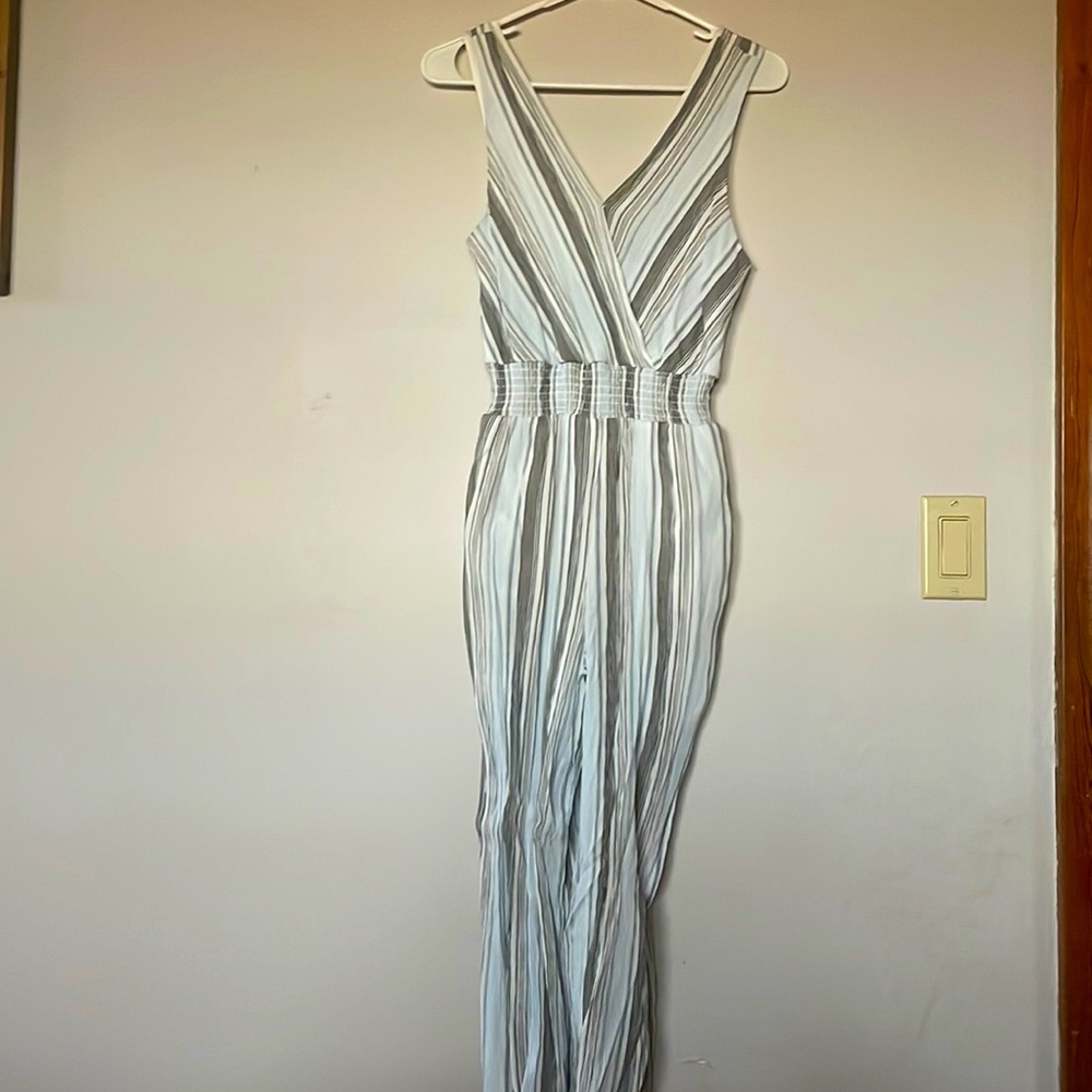 Grey, Blue, and white Jumpsuit